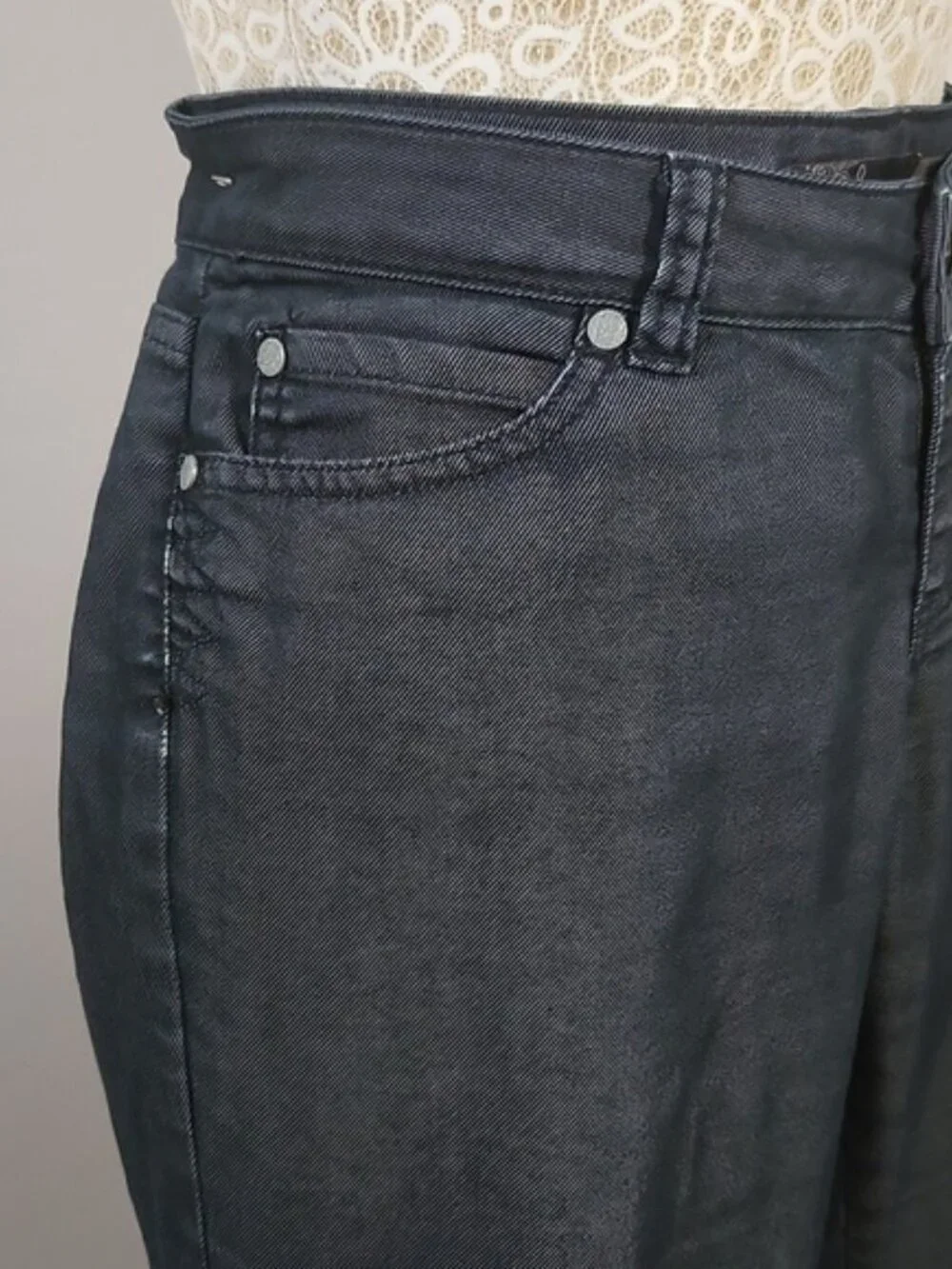 Prana Women SZ 2 Black Low Rise Straight Pocket Denim Jean Pants Hiking Outdoor